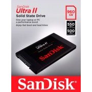 SanDisk SSD 960GB 6GBs Ultra II 2.5 Polegadas Leitura 550Mbs e Gravação 500Mbs