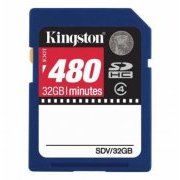 Kingston Cartão SDHC Video 480 min. 32GB Alta Velocidade - Classe 4: taxa mínima de transferência de dados de 4MB/s, Compatibilidade com a e