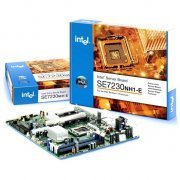 Intel Server Board Xeon LGA 775 FSB 1066/800MHz, DDR2, SATA, Suporte a RAID, PCI-E 8x, Video ATI 16 MB e Rede Intel PRO/1000