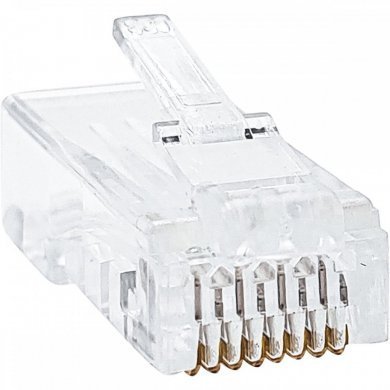 Pacote com 100 unidades conector RJ45 CAT6 8 Vias