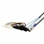 Cabo SAS Externo SFF-8644 p/ 4x SFF-8482 com alimentação molex - Comprimento 1 metro