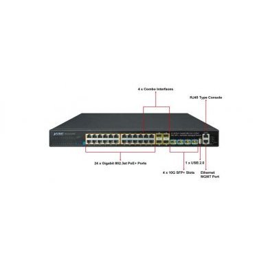 SGS-6341-24P4X Planet switch 24 portas gigabit 802.3at PoE+