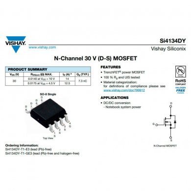 Mosfet 4134 N-Channel 30V 14A SOIC-8