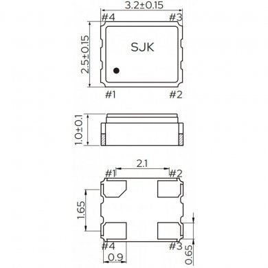 Cristal oscilador SJK 28.6363 28MHz SMD (Kit 5x un)