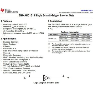 SN74AHC1G14DBVR 10x Ci SN74AHC1G14 porta inversora Schmitt-Trigger SOT-23-5