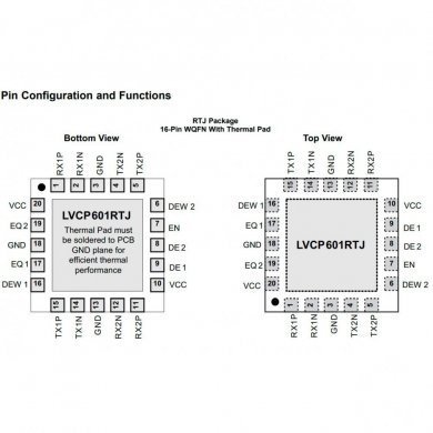 SN75LVCP601 Two Channel 6Gbps SATA Redriver QFN20
