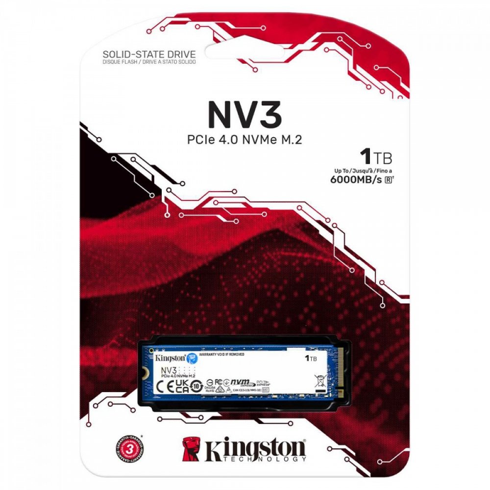 SSD KINGSTON NV3 1TB M.2 2280 NVME PCIE 4.0 - SNV3S/1000G