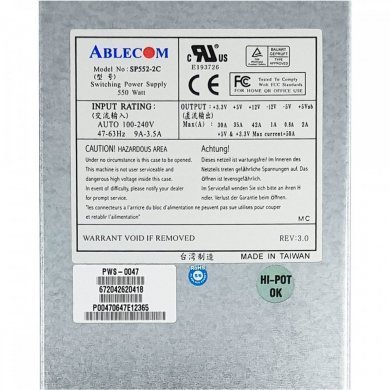 SP552-2C Ablecom Fonte para Servidor Supermicro 550W