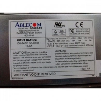 SP602-TS Fonte ATX 600W PWS-0044 ABLECOM tripla redundancia