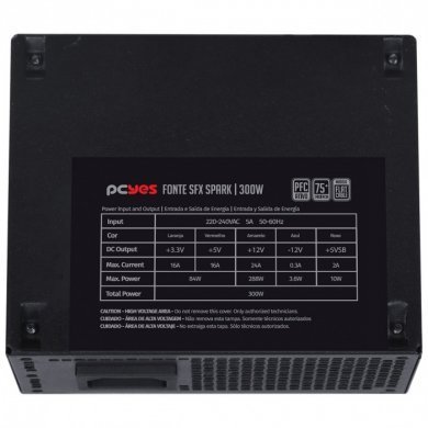 PCYES Fonte Slim SFX 300W Spark PFC 75%