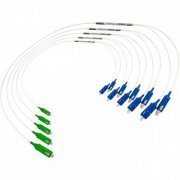 Mini Splitter óptico PLC SC 1x2 SM 0.5m (Kit 5x un) Kit com 5 unidades