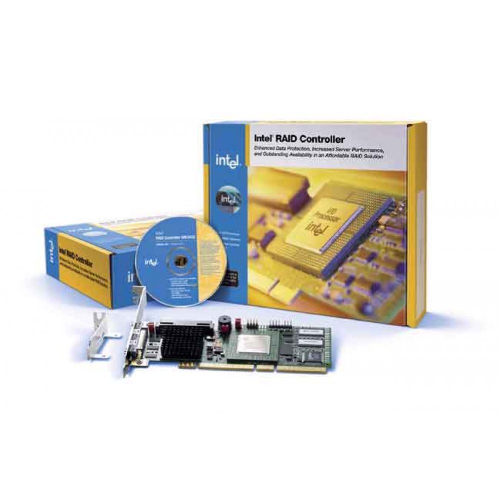 Controladora SCSI RAID Dual Channel, Intel SRCU42L U 2 canais SCSI Ultra320, RAID: 0, 1, 4, 5, e 10, 64-bit/66MHz (3.3V and 5V), Barramento PCI