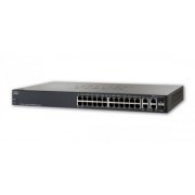 Switch Cisco SF300-24P 24 Portas 10/100MBps mais 4 Portas 10/100/1000MBps, 2 slots para fibra optica GBIC, Nív
