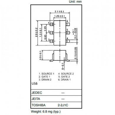 Transistor Mosfet Duplo N-CH 30V 100mA (Kit 10 und)