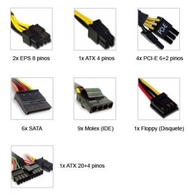 ST-1000E-AZ Fonte Modular Seventeam Hurricane ST1000E-AZ 1000W Reais PFC Ativ