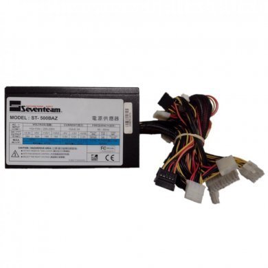 ST-500B-AZ Fonte Seventeam ST500B-AZ 500W Reais, CPU 4+4 pinos ATX 12V v2.2,