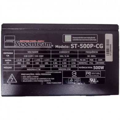SEVENTEAM FONTE ATX V2.2 500W PCG SERIES