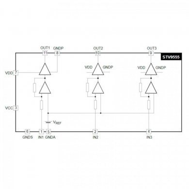 STV9555 TRIPLE CH HIGH VOLTAGE VIDEO AMP (Kit 2 und)