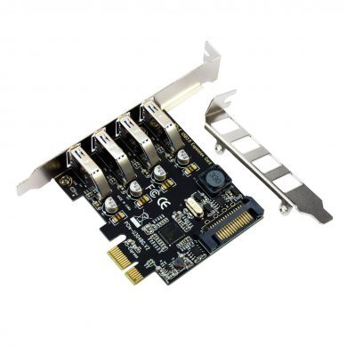SU-U3N04S-BG Placa PCI-E x1 para 4x USB 3.0 5Gbps