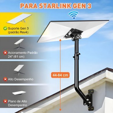 SUPORTE-STARLINK3 Suporte Antena Starlink Gen 3 ajustável de parede ou teto