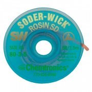 Chemtronics Solder Wick Rosin 3.5mm 1.5M SIZE 3 80-3-5, T70-424-4888 USA