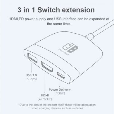 SWC01 Hagibis Dock USB-C para HDMI 4K, USB 3.0, USB C