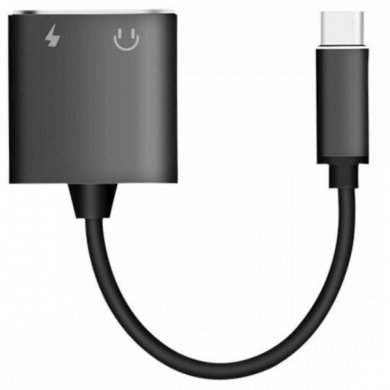 Cabo adaptador USB-C fone de ouvido e carregador