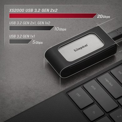 SXS2000/2000G Kingston SSD Externo 2TB XS2000 USB Tipo C 3.2
