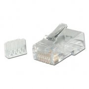 Conector RJ45 08 vias CAT.6 Embalagem com 10 peças - Conector Modular RJ45 Macho 08 Vias 4 Pares com guia