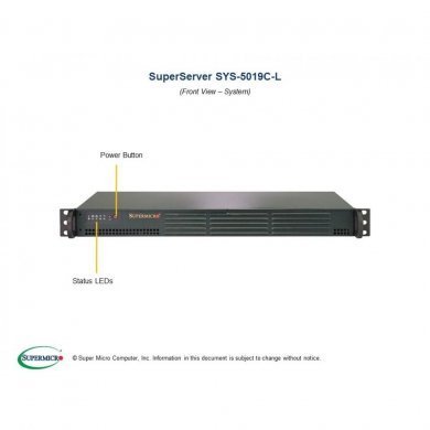 SYS-5019C-L Supermicro Servidor SuperServer 5019C-L 1U LGA1151