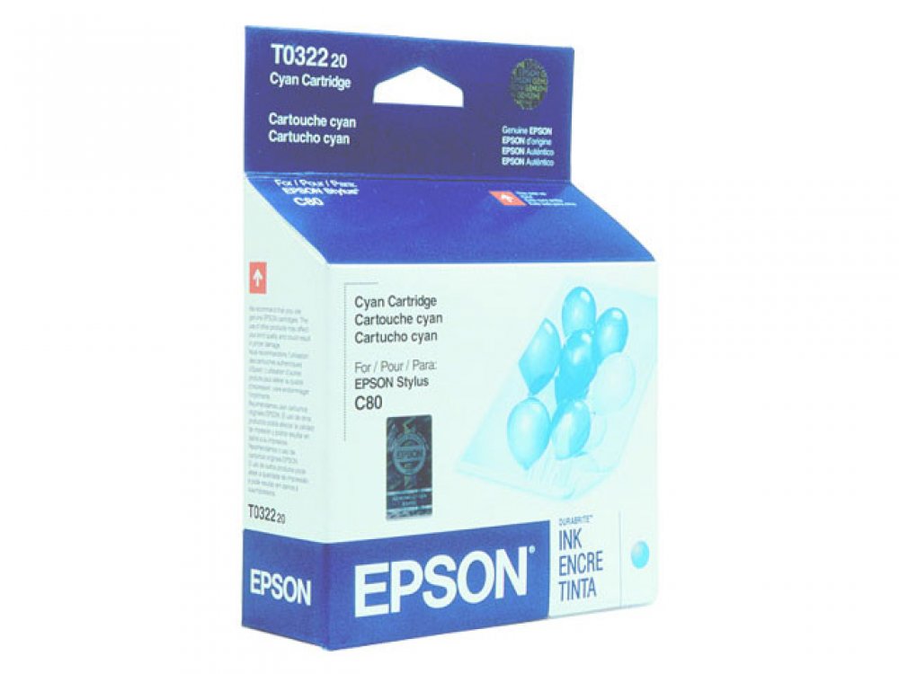 Cartucho de Tinta Epson T032220 Cyan 17 ml - para Stylu Cor: Cyan, 17ML
