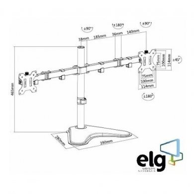 T1224N ELG suporte de mesa para TV/Monitor 17 até 32 pol
