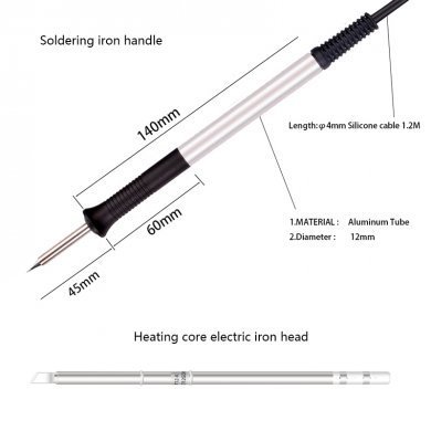 T12-12MM-AL HandsKit Ferro de solda T12-K em Aluminio