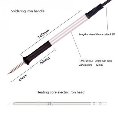 T12-12MM-AL HandsKit Ferro de solda T12-K em Aluminio