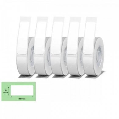 T15-50-130WHITE Niimbot fita 15x50mm preto sobre etiqueta branca