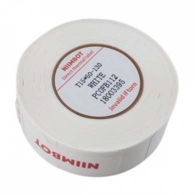 T15-50-130WHITE Niimbot fita 15x50mm preto sobre etiqueta branca