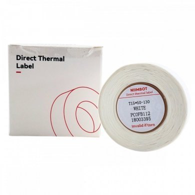 T15-50-130WHITE Niimbot fita 15x50mm preto sobre etiqueta branca
