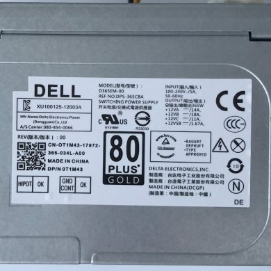 Fonte DELL 365W ATX 80P Gold