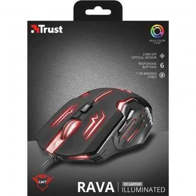 T22090 Trust Mouse Gamer GXT 108 RAVA RGB 2000DPI Preto