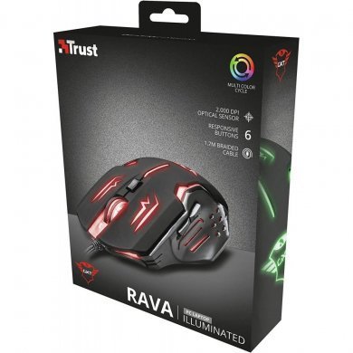 T22090 Trust Mouse Gamer GXT 108 RAVA RGB 2000DPI Preto