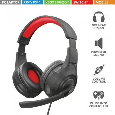 T22450 Trust headset gamer GXT 307 Ravu driver 40mm preto