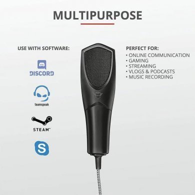 T22656 Trust microfone GXT 232 Mantis streaming USB
