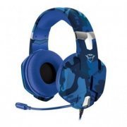 Trust headset gamer GXT322B Carus camo azul P3 2.0 cabo com 1m trançando em nylon e driver size 50mm