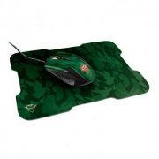 Trust kit mouse e mousepad GXT 781 RIXA cor verde camuflado mouse com 3200DPI 6 botões com mousepad emborrachado antiderrapante