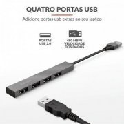 Trust mini hub Halyx USB-A 2.0 4 portas 480Mbps comprimento do cabo 10cm