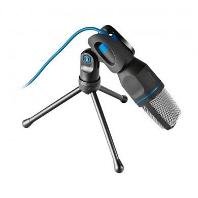 Trust microfone condensador Mico azul e preto