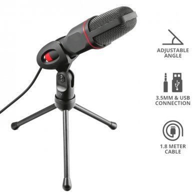 Trust microfone gamer GXT 212 Mico USB P2 3.5mm