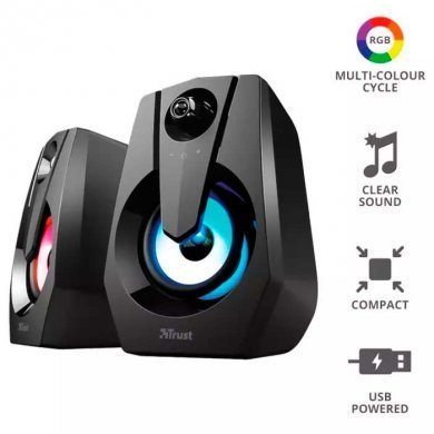 Trust caixa de som gamer ZIVA com led RGB
