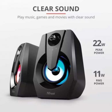 Trust caixa de som gamer ZIVA com led RGB