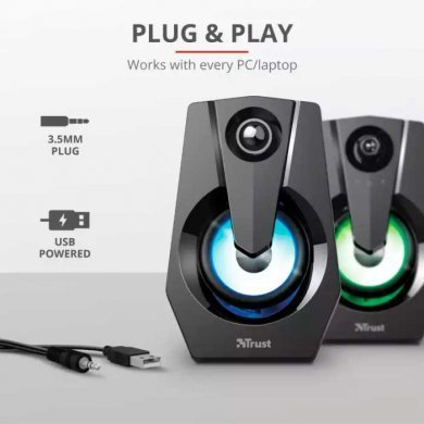Trust caixa de som gamer ZIVA com led RGB
